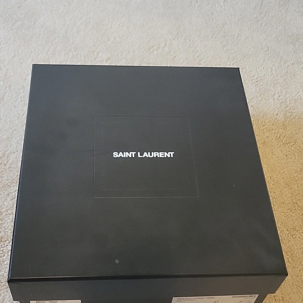 🛑SAINT LAURENT Raso Iridiscent Nero Boots - Picture 9 of 10